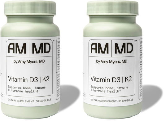 Amy Myers MD Vitamin D3/K2 10,000 IU capsules bottle front