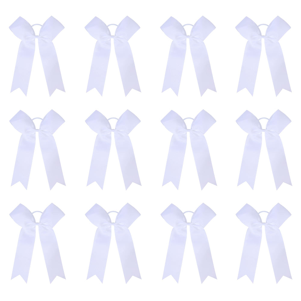 Amybasic cheer bows 12-pack in white for a bold game-day look.