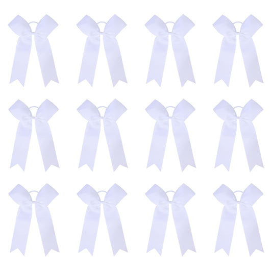 Amybasic cheer bows 12-pack in white for a bold game-day look.