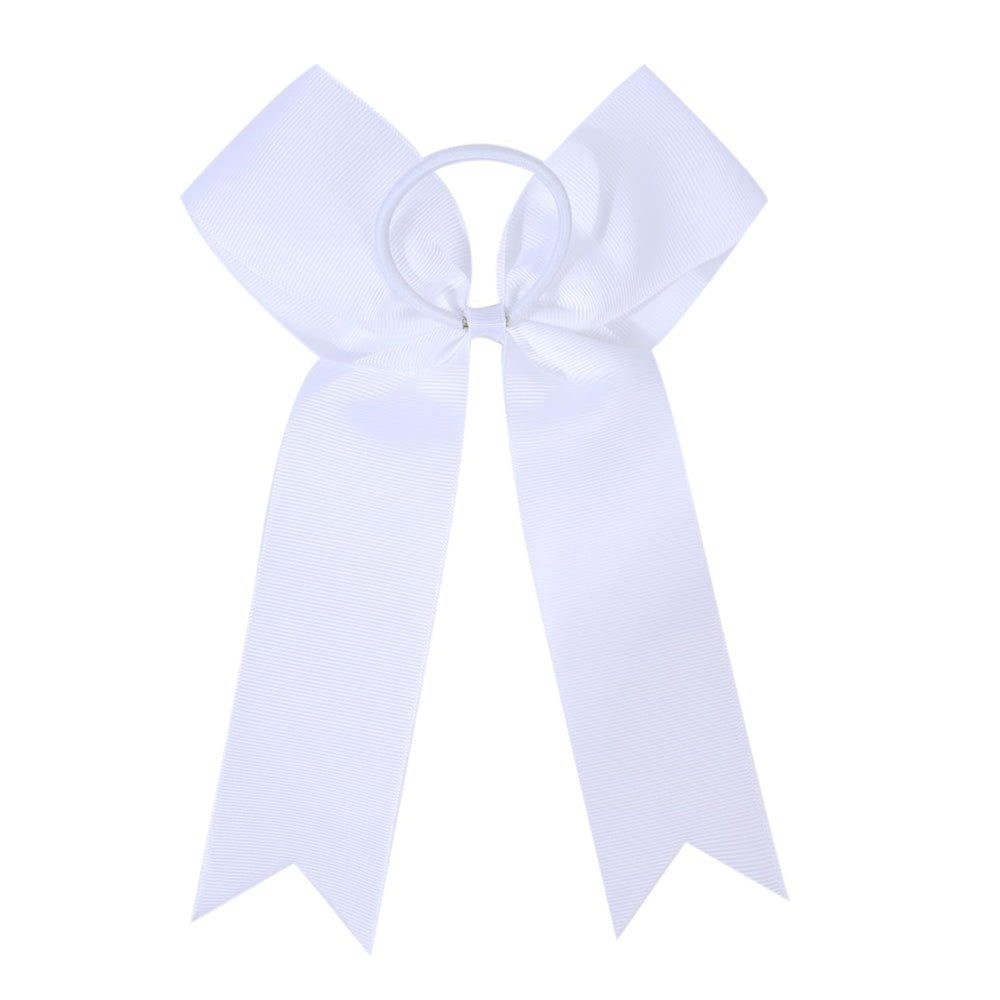 Bows securely attached to durable ties for reliable performance on hair.