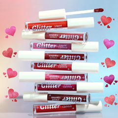 AMY'S DIARY wear test on lips demonstrates waterproof, transfer-resistant finish.