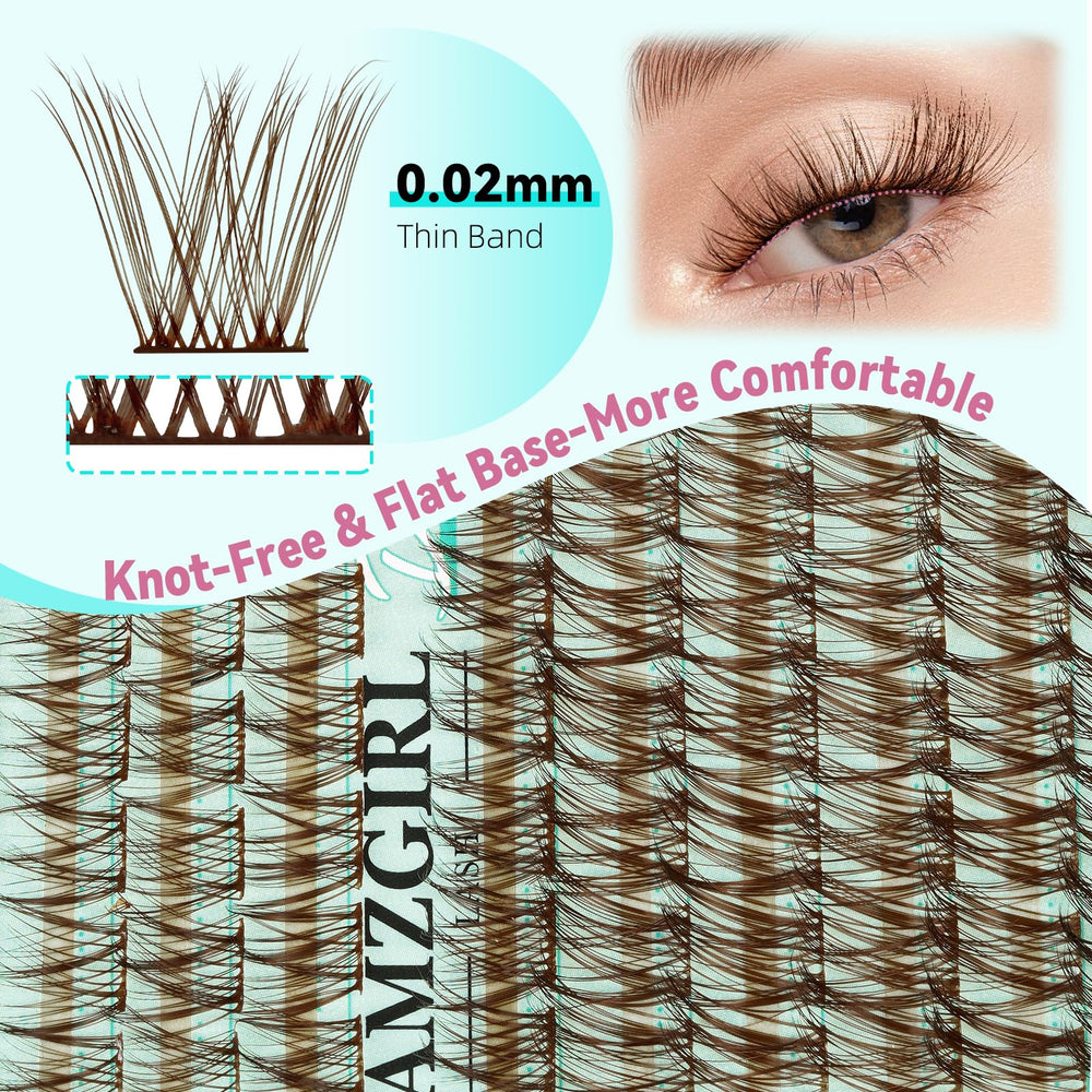 AMZGIRL LASH brown clusters C curl for subtle eye definition and lift.