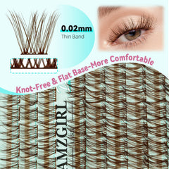 AMZGIRL LASH brown clusters C curl for subtle eye definition and lift.