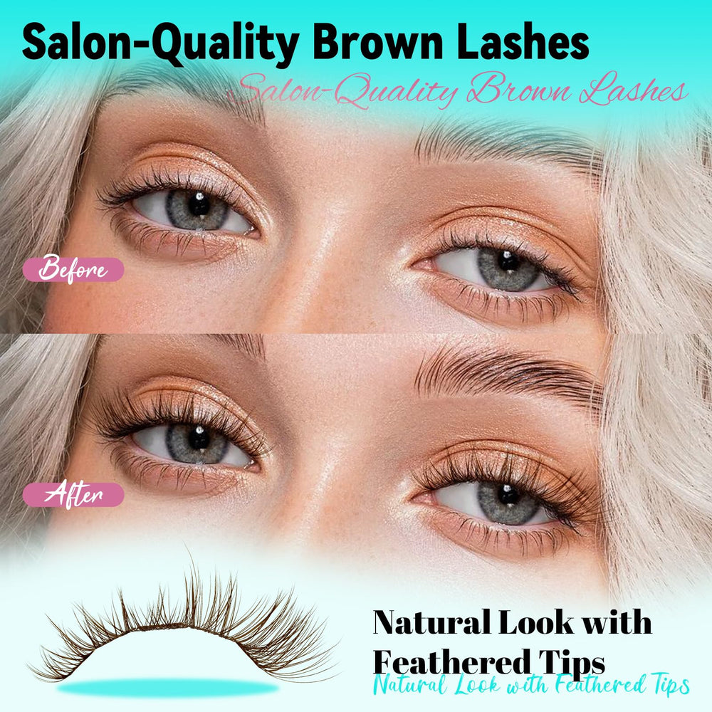 AMZGIRL LASH brown clusters wear-all-day comfort for daily use.