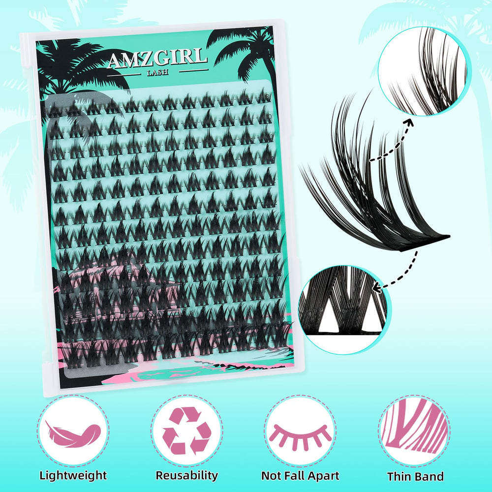 AMZGIRL LASH waterproof and dustproof clusters stay put during outdoor adventures