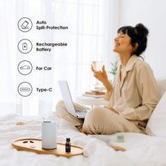Control panel showing 3 mist levels and countdown timers