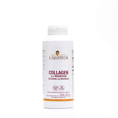 Close-up of collagen label and ingredients