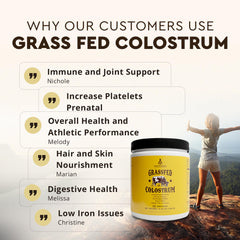 Ancestral Supplements Bovine Colostrum Powder packaging noting no GMOs