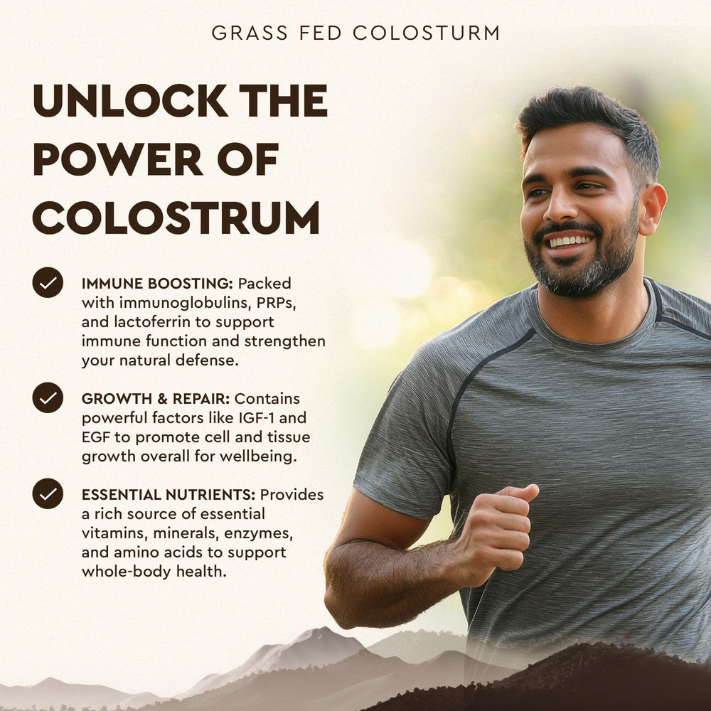 Ancestral Supplements Bovine Colostrum Powder blended in a smoothie for daily ritual