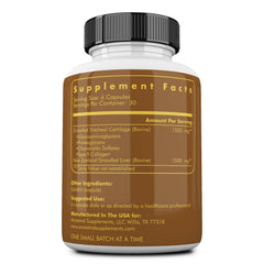 Nutrition label showing 180 capsules and 3000mg per bottle