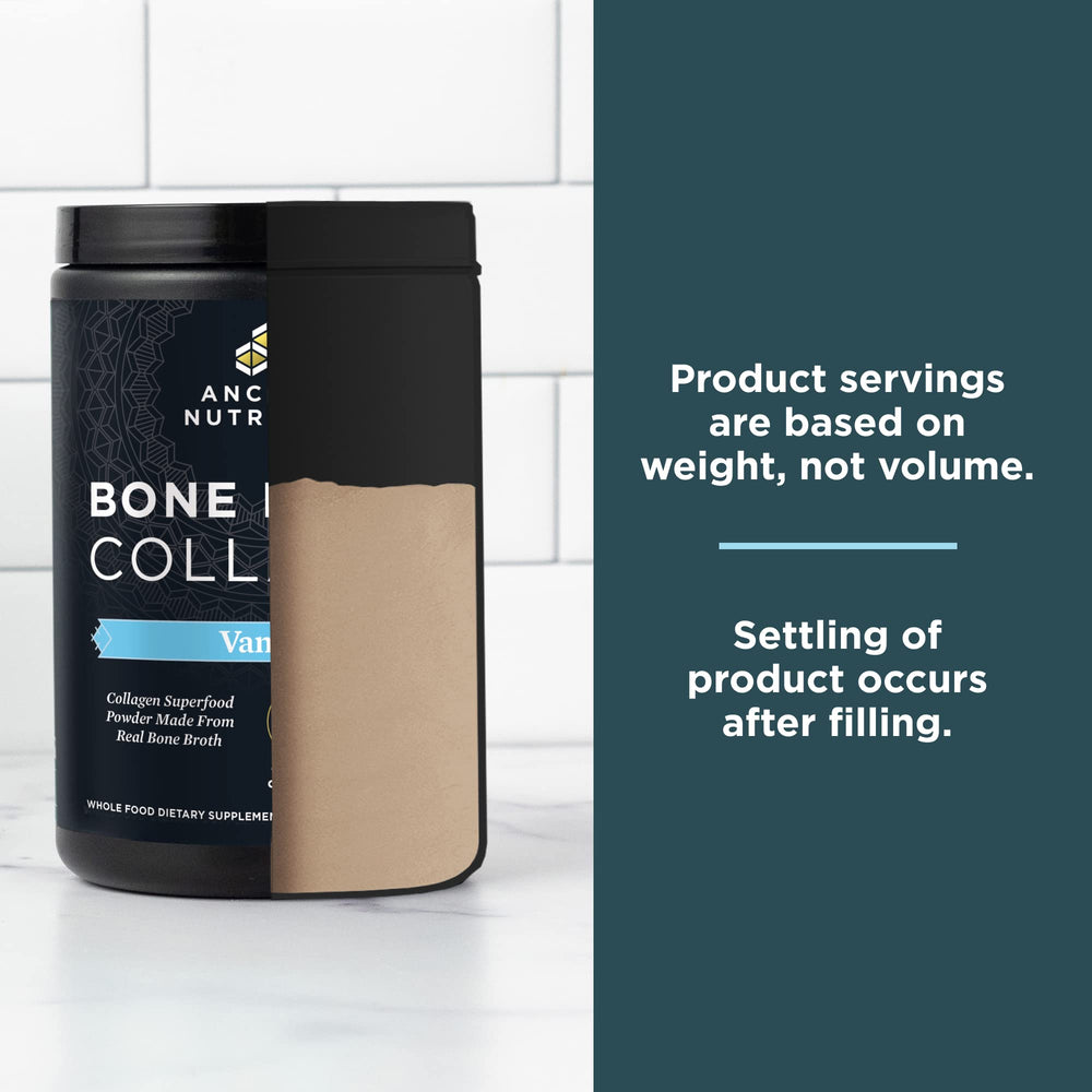 Packaging of Ancient Nutrition Bone Broth Collagen jar shows product quality