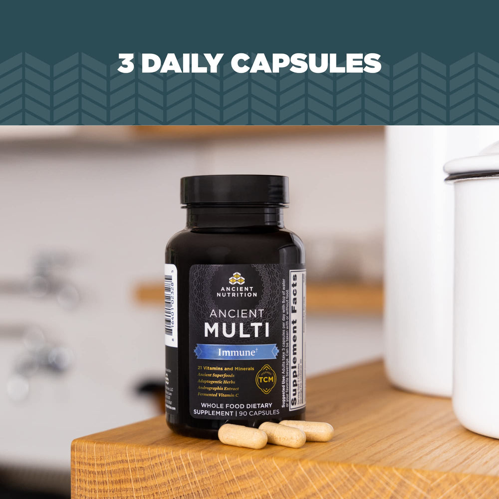 Three capsules daily serving with a glass of water