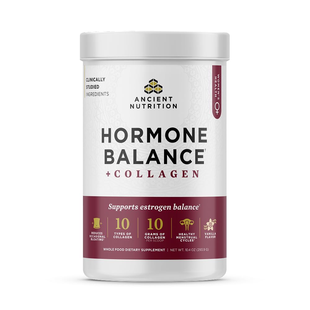 Main image of Ancient Nutrition Hormone Balance + Collagen Powder with Vanilla flavor, 25 servings