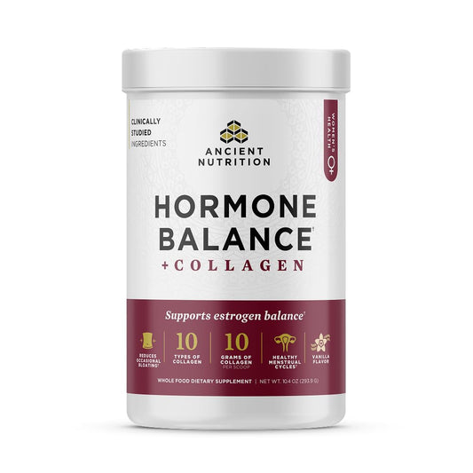 Main image of Ancient Nutrition Hormone Balance + Collagen Powder with Vanilla flavor, 25 servings
