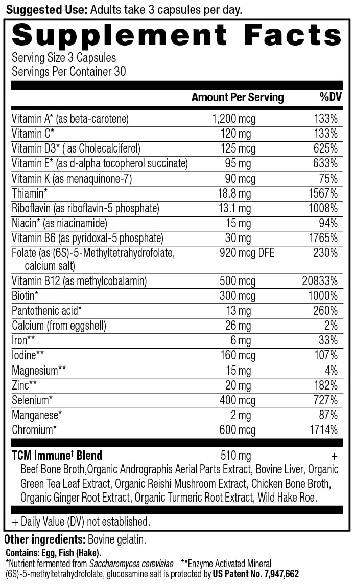 Packaging image of Ancient Nutrition Immune Support Multivitamin