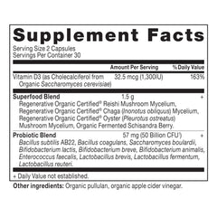 Probiotic bottle with white background and label
