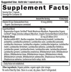 Product label details for Probiotics Women 50+ once daily