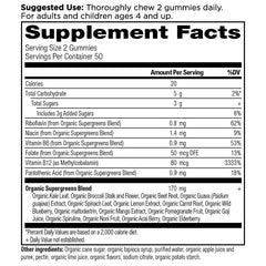 Strawberry Watermelon flavored Organic SuperGreens Gummies