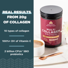 Ancient Nutrition Vanilla Chai powder blended in tea with creamy aroma