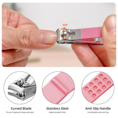 Andrea pink PU leather case keeps tools organized during travel.