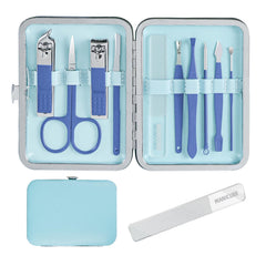 Andrea manicure set 10 pcs blue travel case for portable grooming