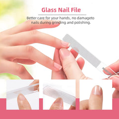 Andrea nano glass nail file with tempered surface for smoother nails.