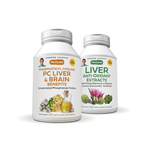 Product image: Andrew Lessman PC Liver & Brain Benefits + Liver Anti-Oxidant Extracts Kit bottle (90 capsules)