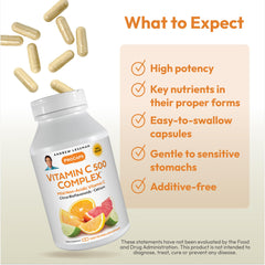 Small easy-to-swallow capsules from Vitamin C 500 Complex