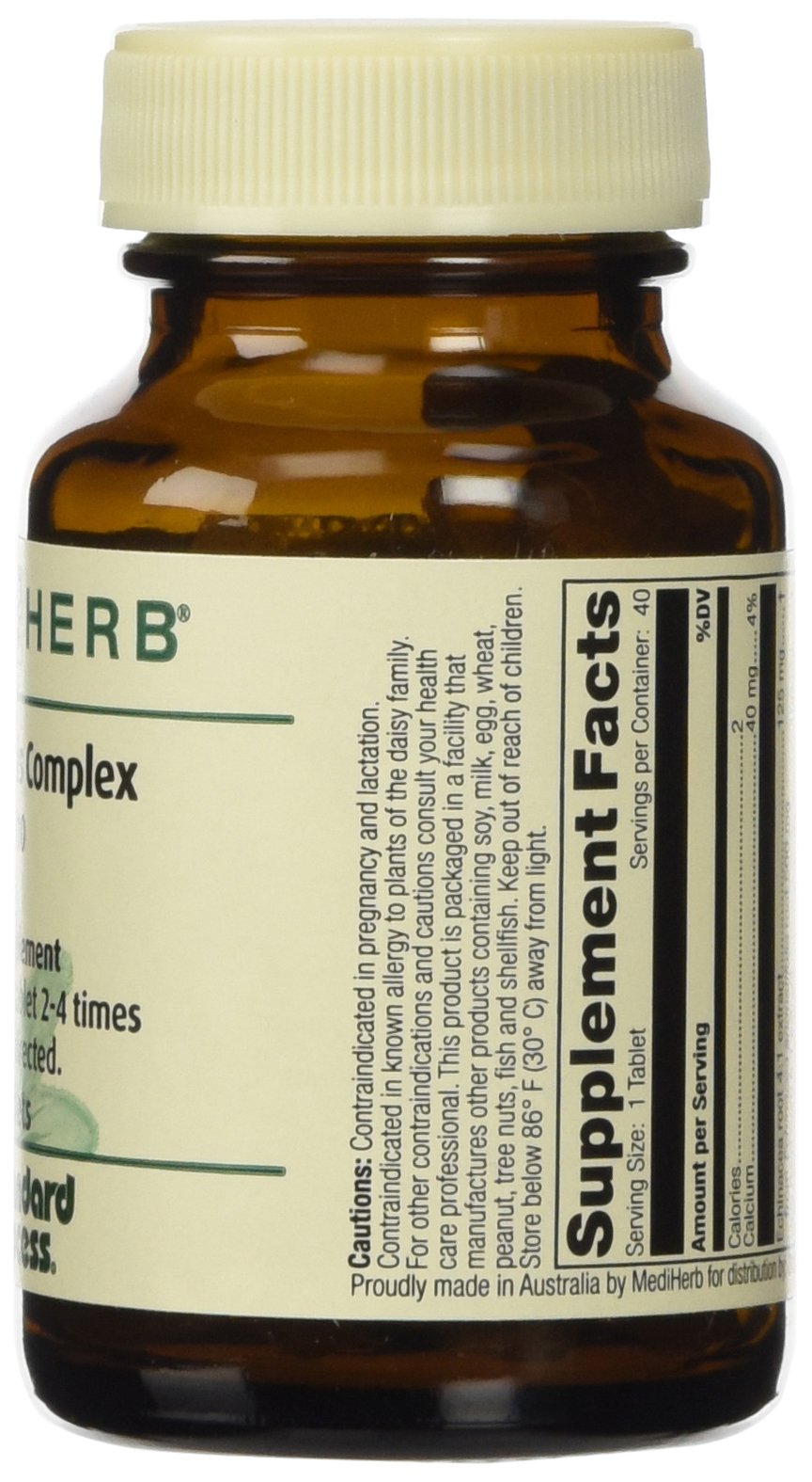 Mediherb Andrographis Complex bottle back label