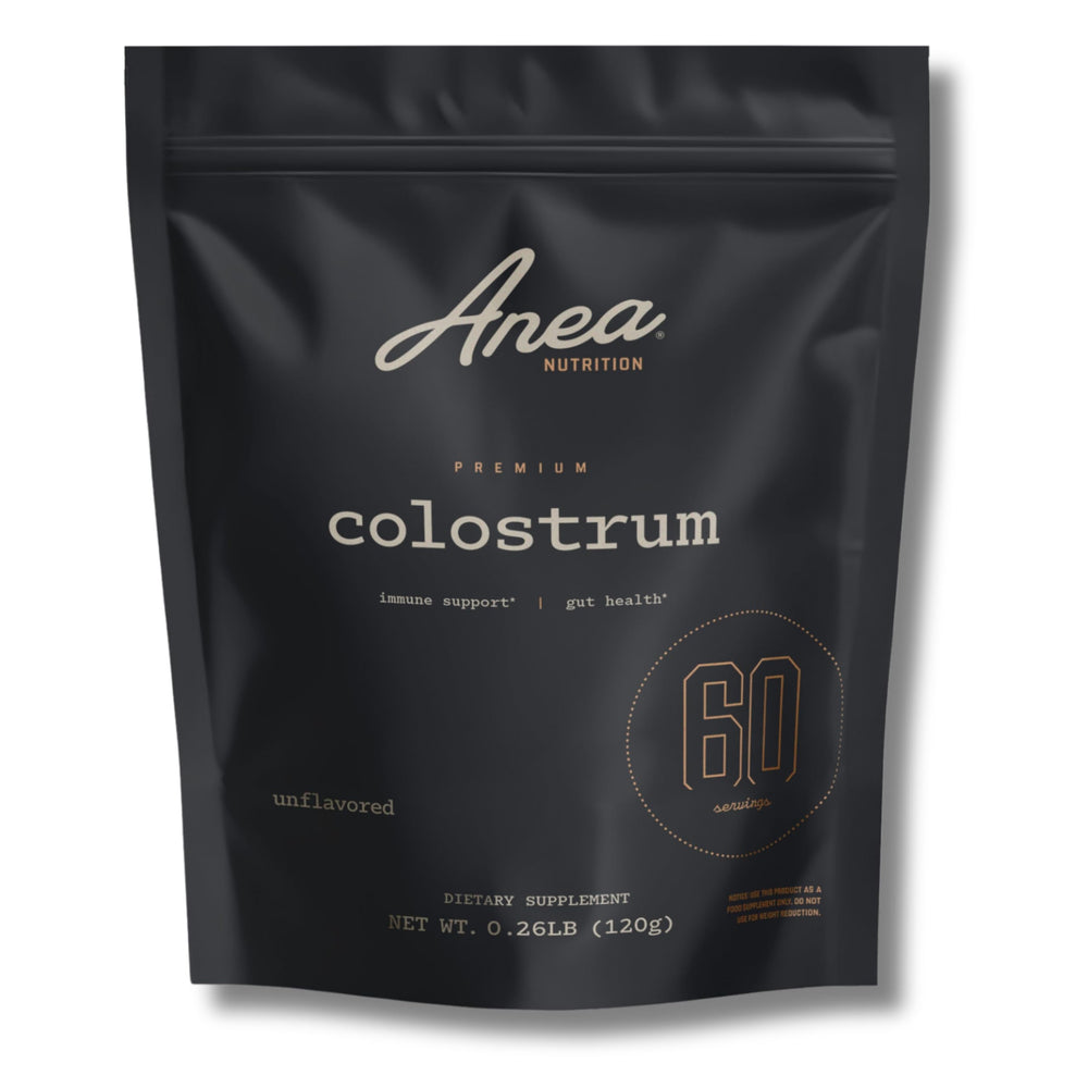 Front view of Anea Colostrum Unflavored bottle