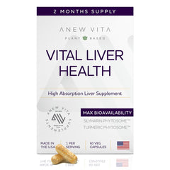 Bottle of Anew Vita Vital Liver Health Formula with milk thistle