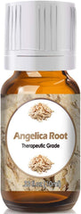 Angelica Root Essential Oil 10ml amber glass bottle with euro style dropper