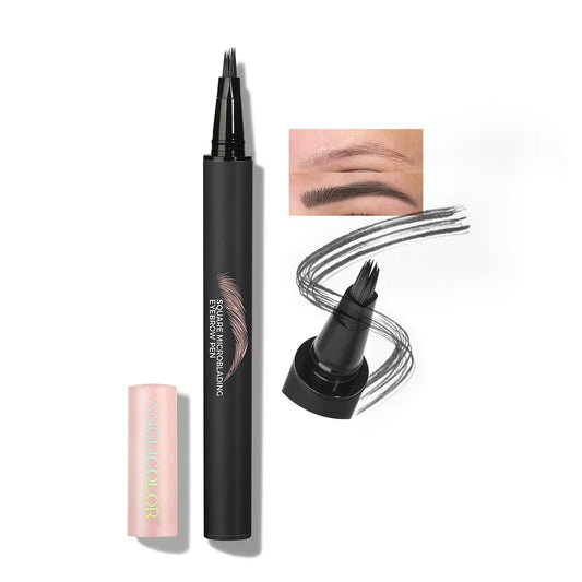 Anglicolor Microblading Eyebrow Pen close-up with square angled brush for natural strokes
