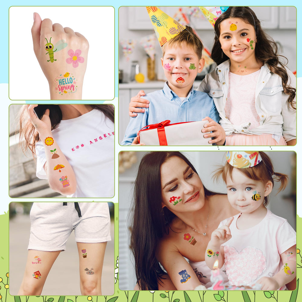 ANGOLIO flower-pattern tattoo brightens events and kids' crafts.