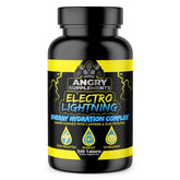 Angry Supplements Electro Lightning energy hydration tablets bottle with tablets visible
