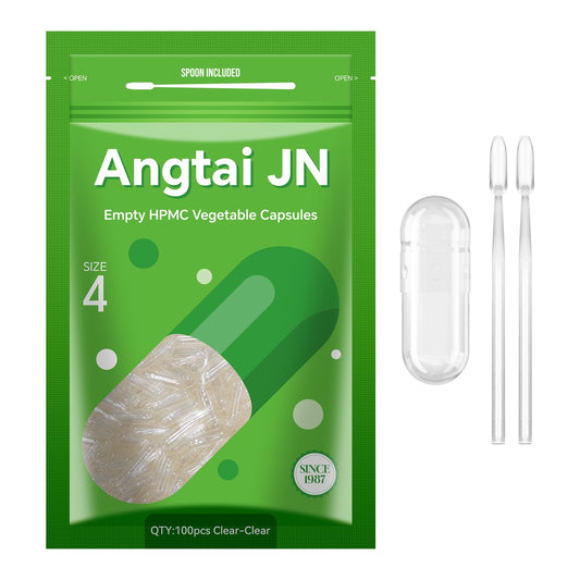 Angtai JN Size 4 empty capsules 100-count clear vegan capsules