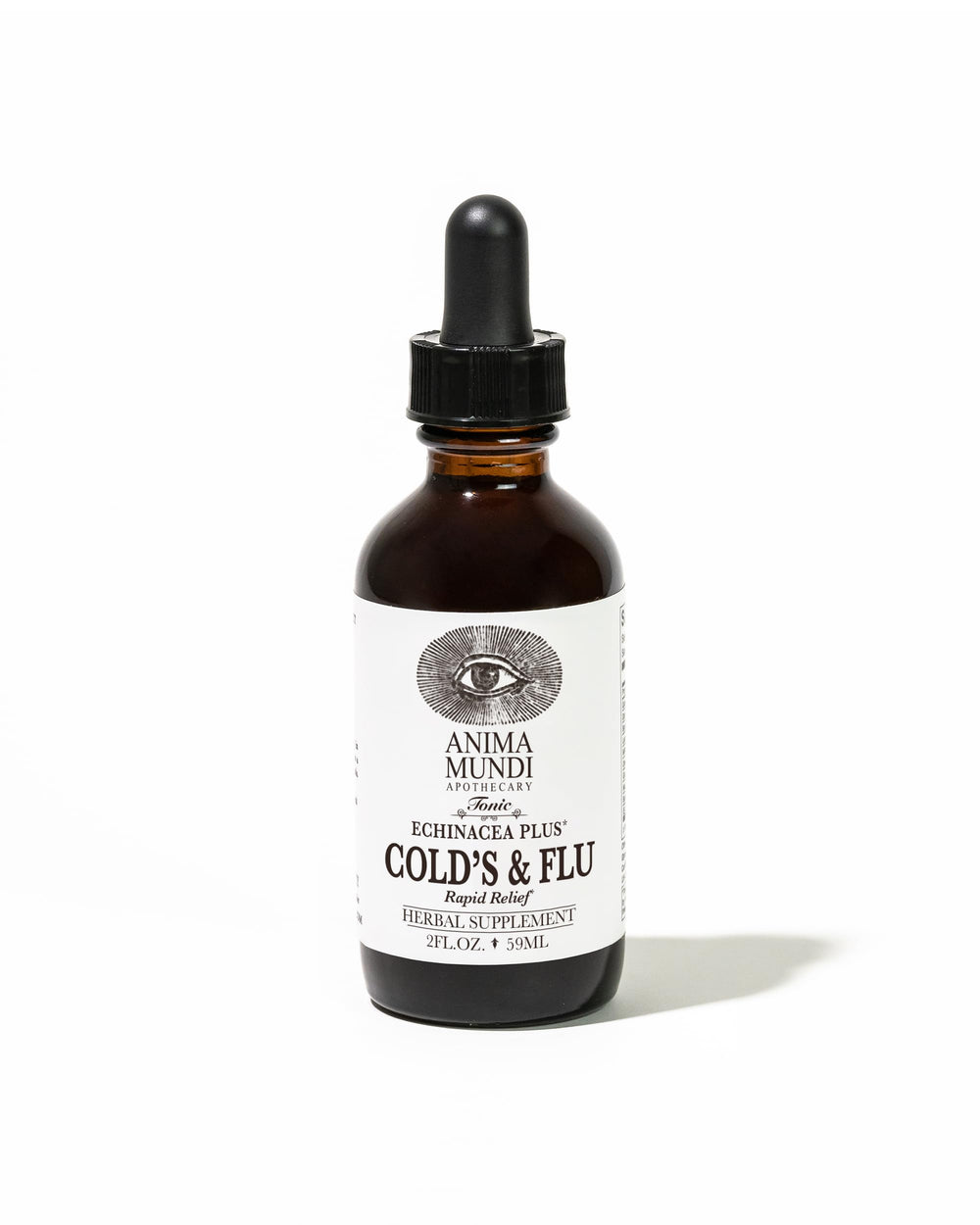 Bottle of Anima Mundi Apothecary Cold's & Flu Tonic with dropper