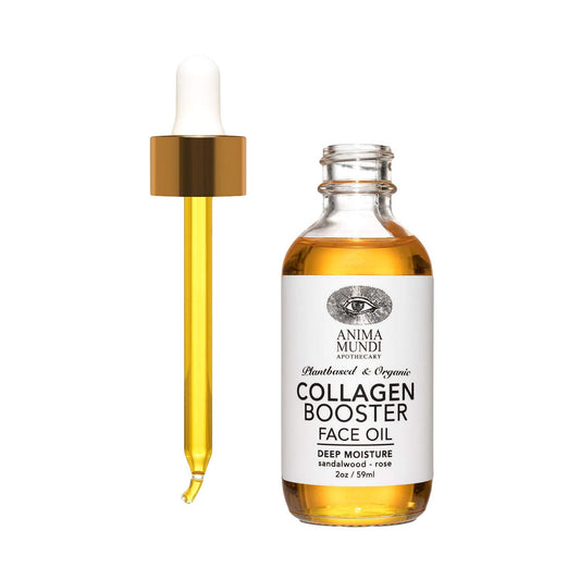 Bottle of Anima Mundi Apothecary Collagen Booster Facial Oil with dropper