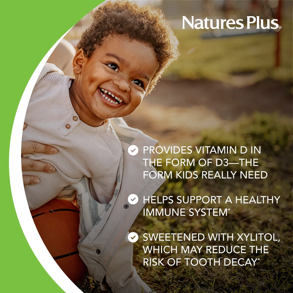 NaturesPlus Animal Parade Vitamin D3 supplement label