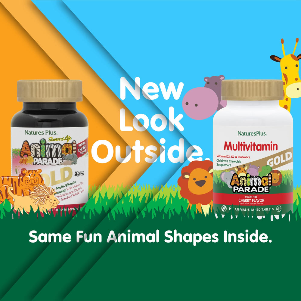 Close-up of cherry-flavored animal-shaped chewables