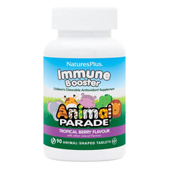 Front view of Natures Plus Animal Parade Immune Booster Tropical Berry 90 chewables
