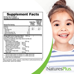 Serving size and omega fatty acids per serving on label