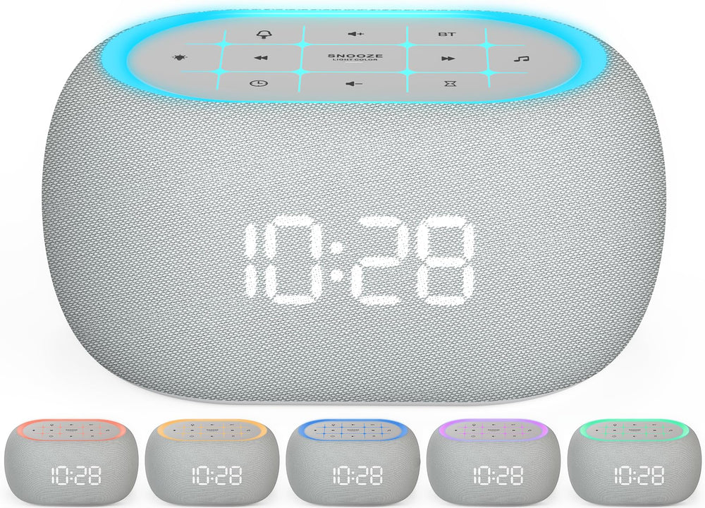 ANJANK white-noise sound machine display shows time clearly for bedtime routines.