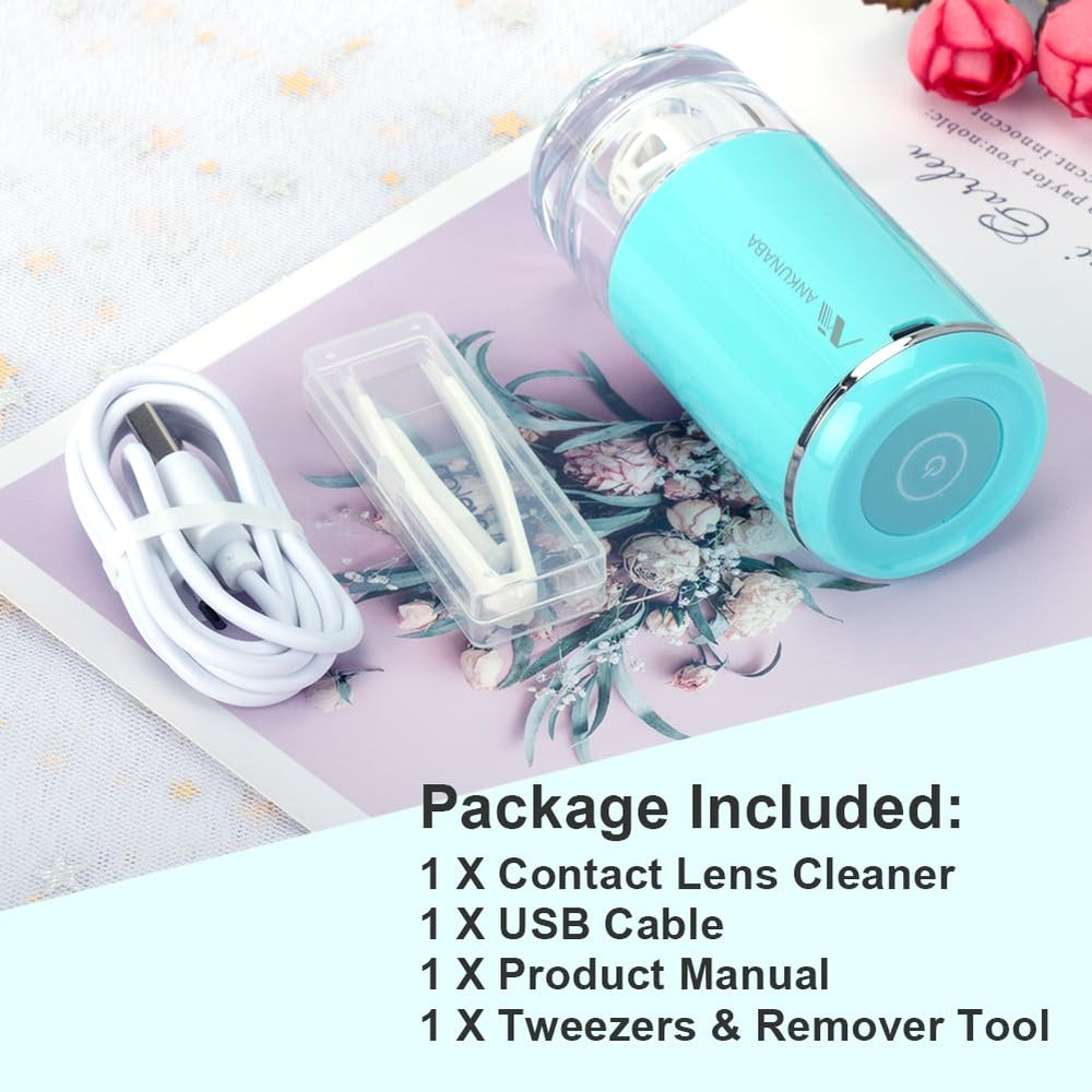Packaging of ANKUNABA blue contact lens cleaner