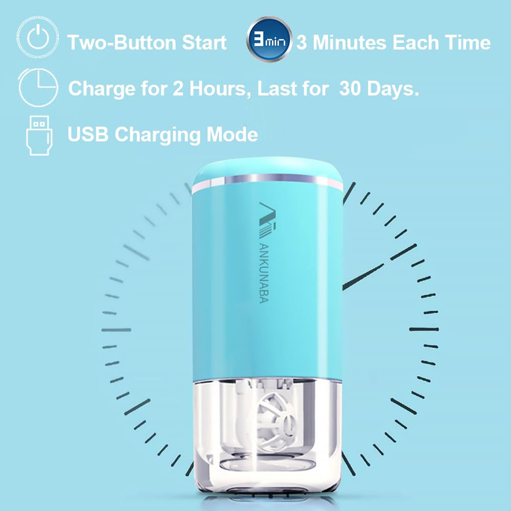 ANKUNABA blue cleaner charging via USB cable