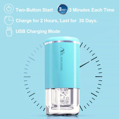 ANKUNABA blue cleaner charging via USB cable