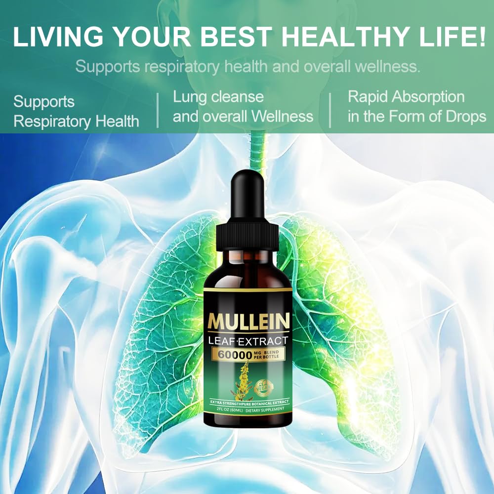 Mullein leaf extract close-up for lung health