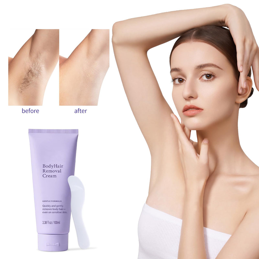 Annsky hair removal cream texture close-up shows creamy formula gentle on skin