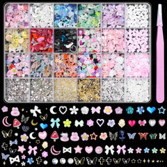Anower 3D nail charms butterfly and flower add vibrant color to nails