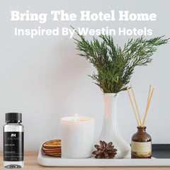 White tea vanilla cedar note blend delivering bright, comforting scent